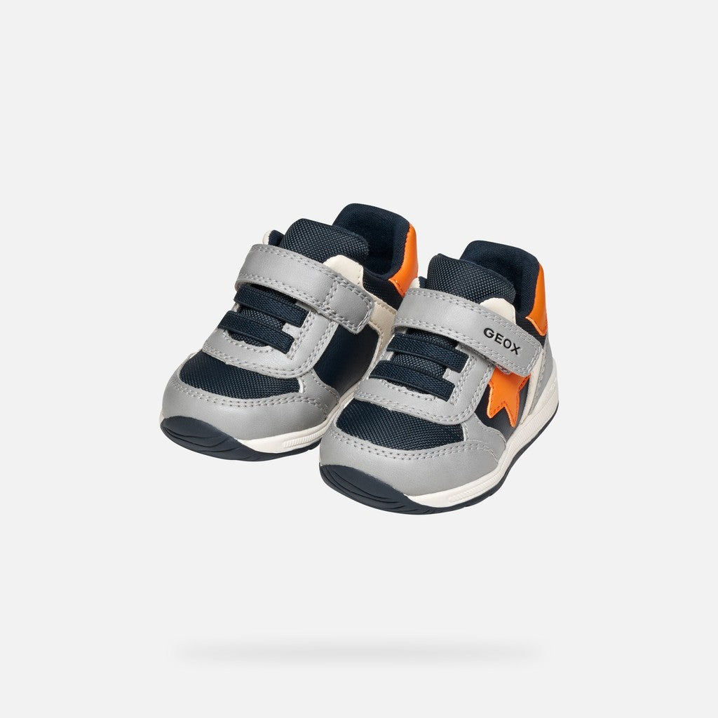 Geox First Shoe Boys Rishon Grey Orange B560RA