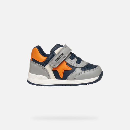 Geox First Shoe Boys Rishon Grey Orange B560RA