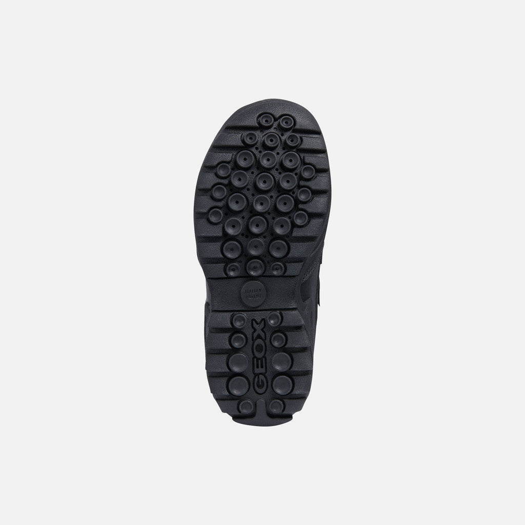 Geox Waterproof Savage Velcro Black Leather Shoe J841WB