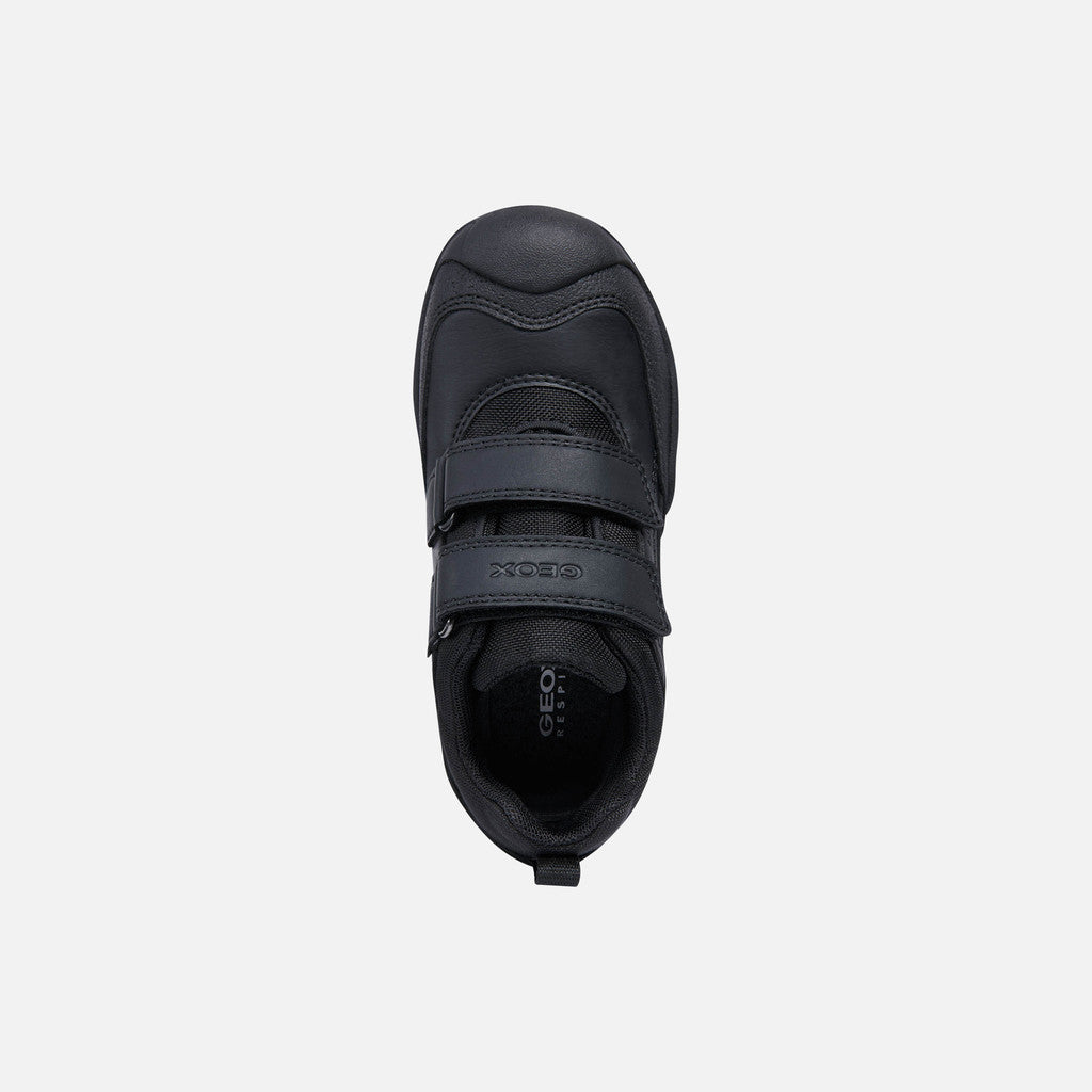 Geox Waterproof Savage Velcro Black Leather Shoe J841WB