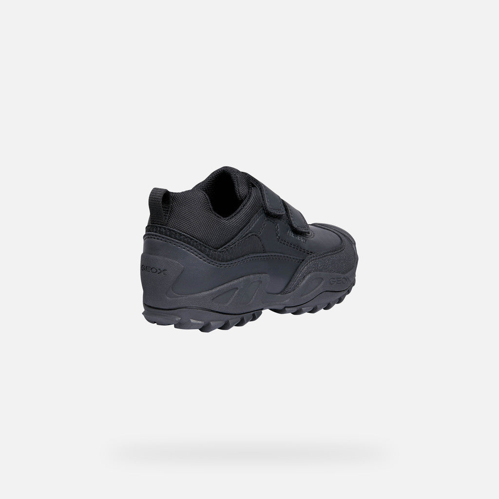 Geox Waterproof Savage Velcro Black Leather Shoe J841WB
