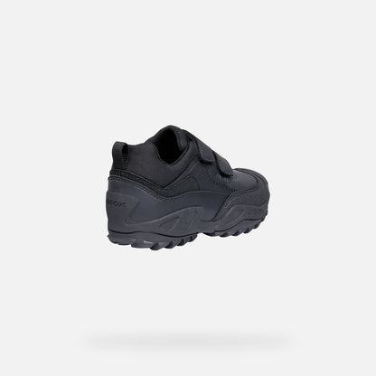Geox Waterproof Savage Velcro Black Leather Shoe J841WB