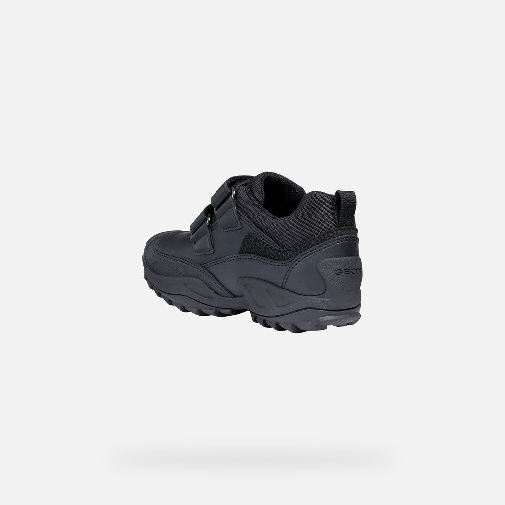 Geox Waterproof Savage Velcro Black Leather Shoe J841WB
