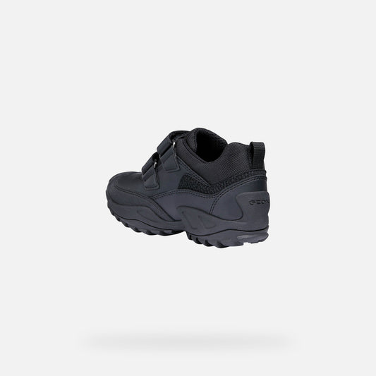 Geox Waterproof Savage Velcro Black Leather Shoe J841WB
