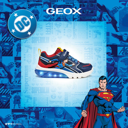 Geox Superman Lights Runner Ciberdron Navy Red J56LBD