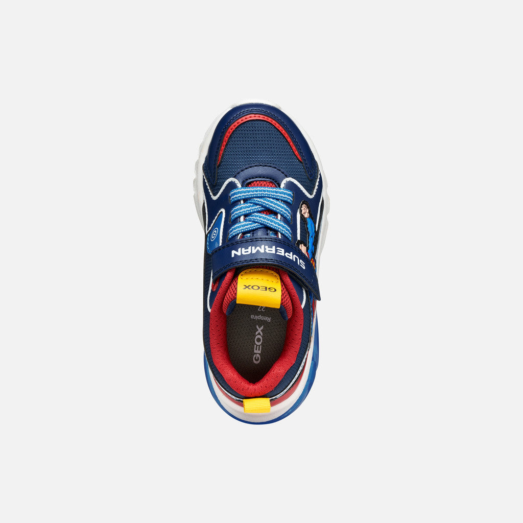 Geox Superman Lights Runner Ciberdron Navy Red J56LBD