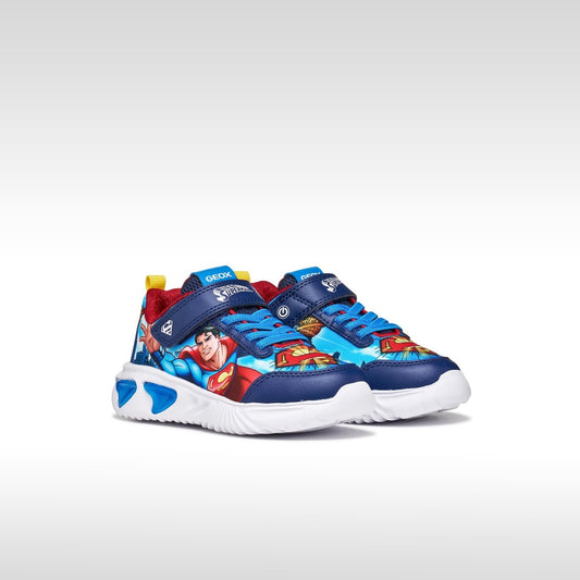 Geox Boys Superman Light Up Runner Blue Multi Assister J65DZA