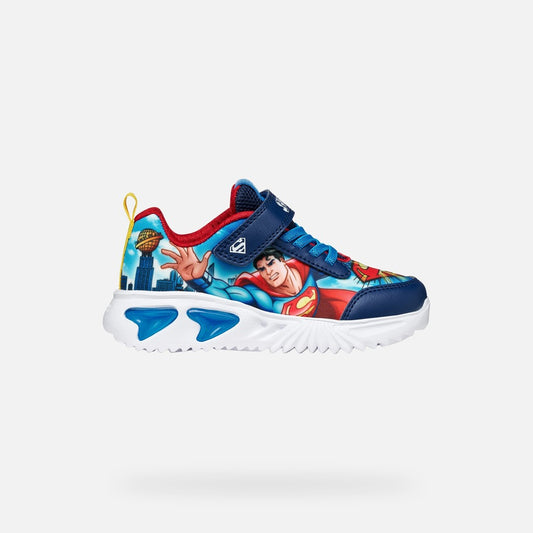 Geox Boys Superman Light Up Runner Blue Multi Assister J65DZA