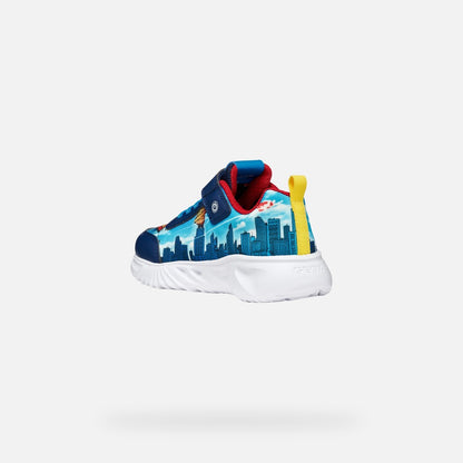 Geox Boys Superman Light Up Runner Blue Multi Assister J65DZA