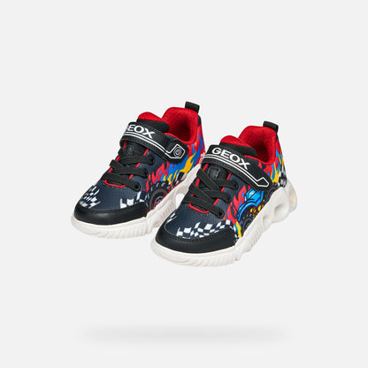 Geox Wroom Truck Boys Lights Trainer  J55GAD