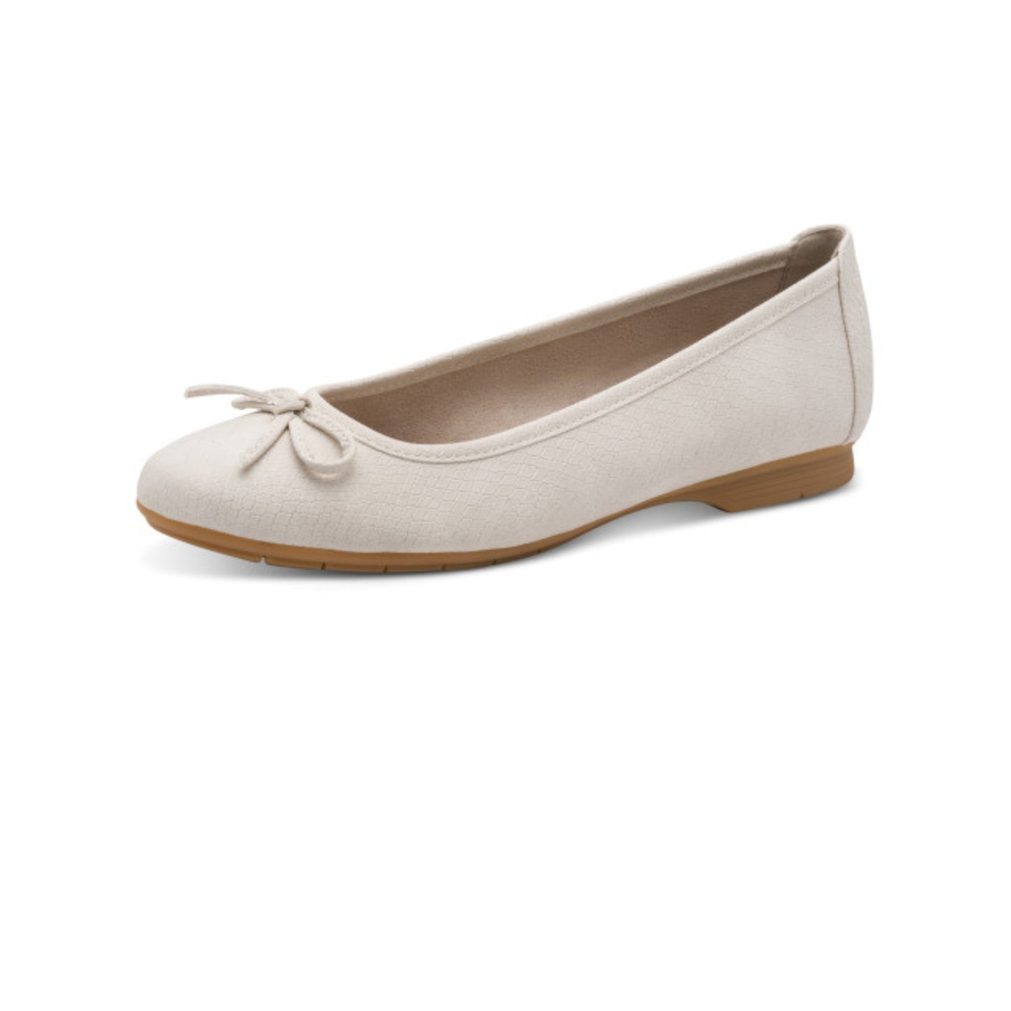 Jana Snake Print Ballerina Pumps - Beige