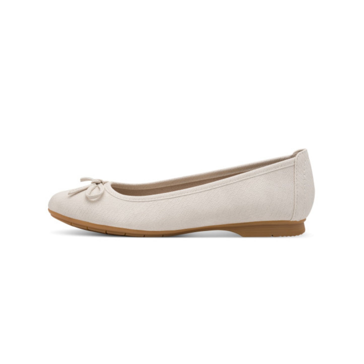 Jana Snake Print Ballerina Pumps - Beige