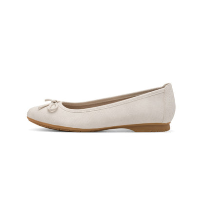 Jana Snake Print Ballerina Pumps - Beige