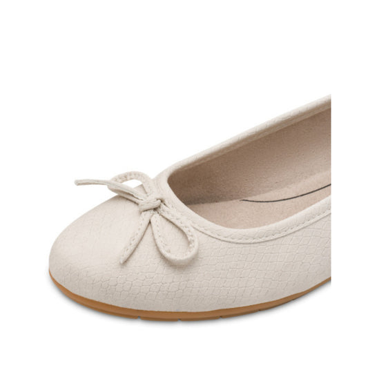 Jana Snake Print Ballerina Pumps - Beige