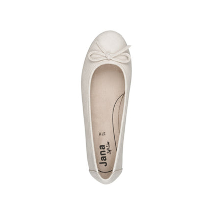 Jana Snake Print Ballerina Pumps - Beige