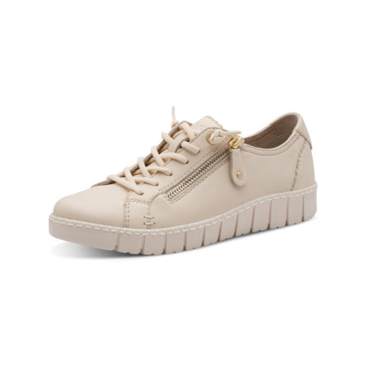 Jana Runner with Gold Zip - Softline Beige Leather