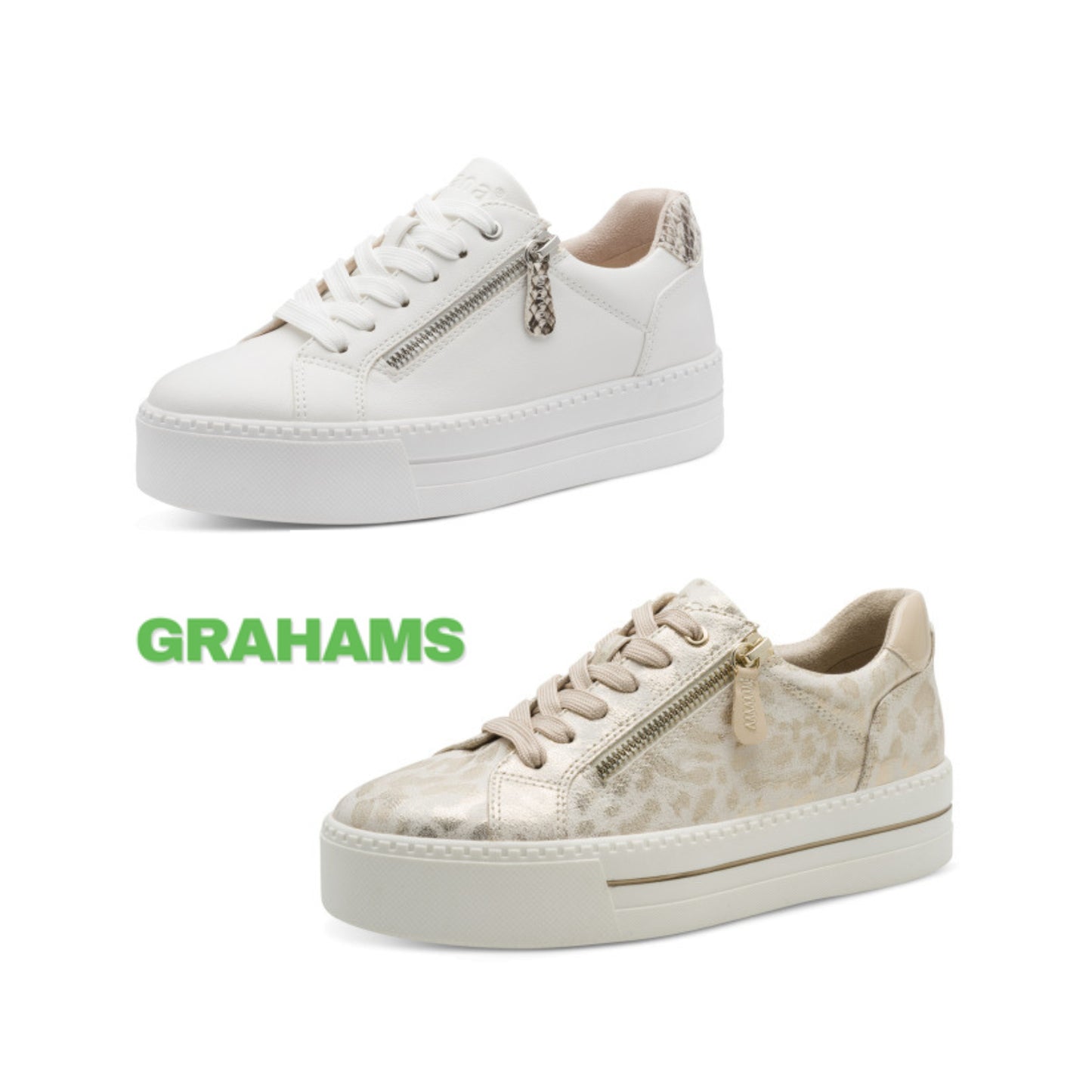 Jana Metallic Trainer with Zip 23767-43