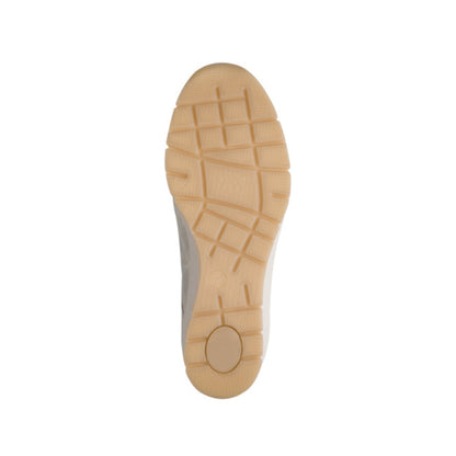 Jana Ladies Slip On Trainer with Zip Beige Gold  24765-46