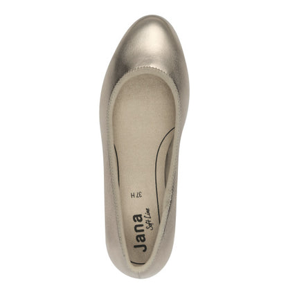 Jana Block Heel Shoe Champagne Metallic 22360-42