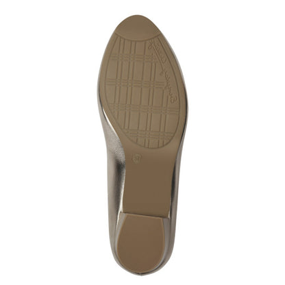 Jana Block Heel Shoe Champagne Metallic 22360-42