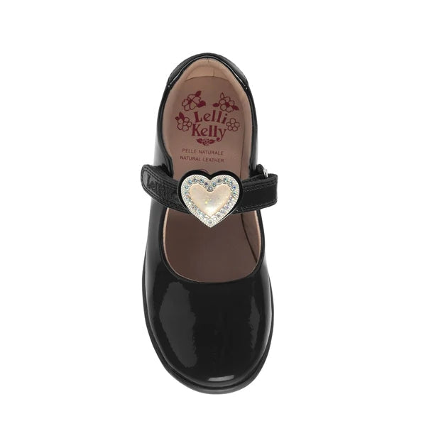 Lelli Kelly Sabrina Colour Changing Heart Straps - G Fitting - Black Patent Leather