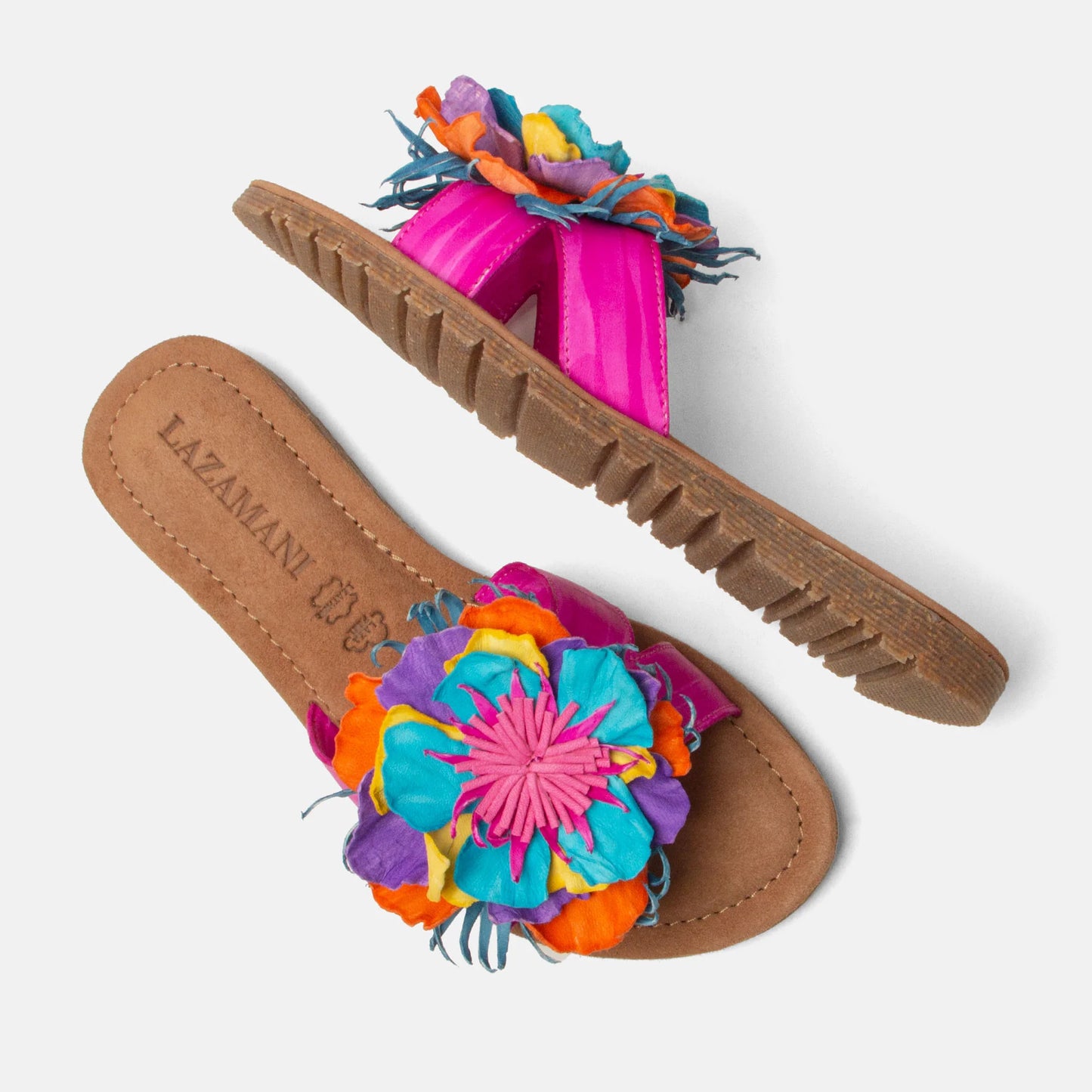 Lazamani Zinnia Flower Sandal Leather Pink LA33765