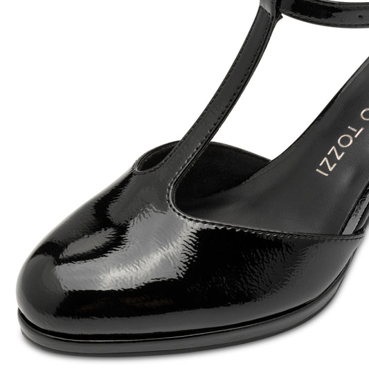 Marco Tozzi T-Strap Heels Patent 24419-45