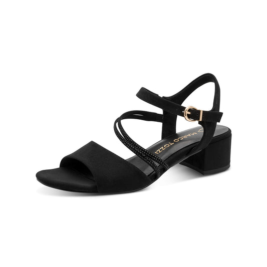 Marco Tozzi Low Block Heel Sandal with Diamand Detailing 28205-46