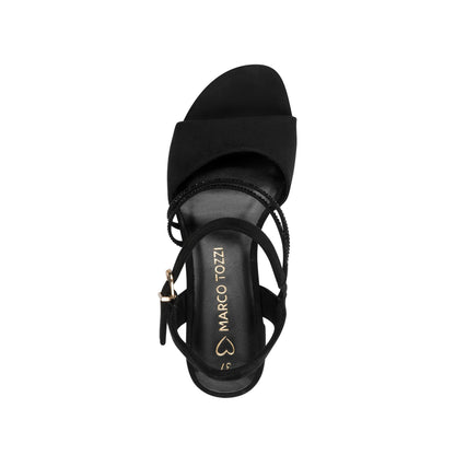 Marco Tozzi Low Block Heel Sandal with Diamand Detailing 28205-46
