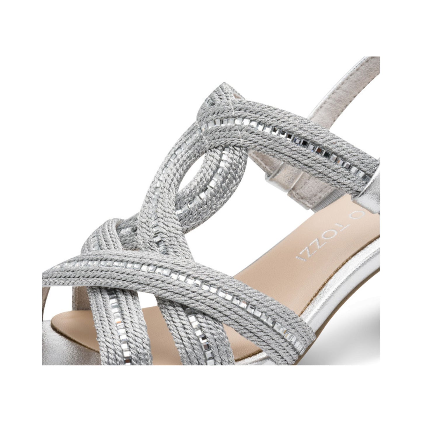 Marco Tozzi Silver Diamand Knotted Sandal 28374-46