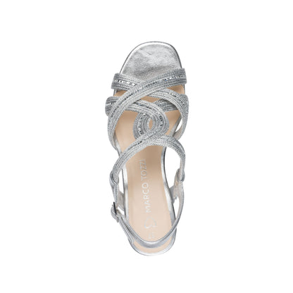 Marco Tozzi Silver Diamand Knotted Sandal 28374-46
