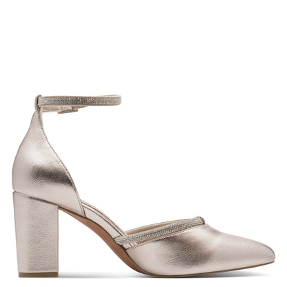 Marco Tozzi Pointed Toe Elegant Block Heel with Diamante Detailing