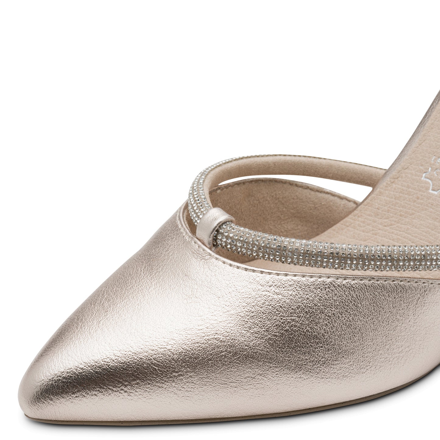 Marco Tozzi Pointed Toe Elegant Block Heel with Diamante Detailing