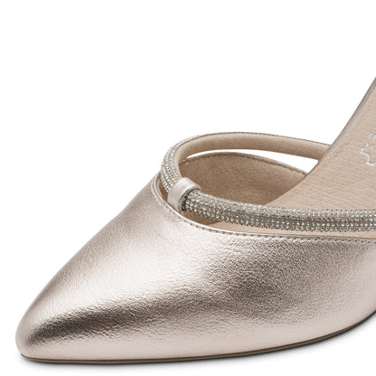 Marco Tozzi Pointed Toe Elegant Block Heel with Diamante Detailing