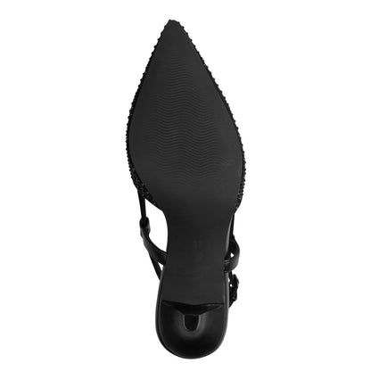 Marco Tozzi Diamante Pointed Toe Low Heel Sling Back 29667