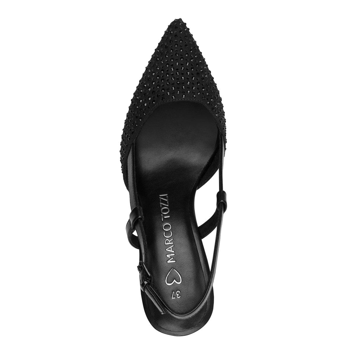 Marco Tozzi Diamante Pointed Toe Low Heel Sling Back 29667