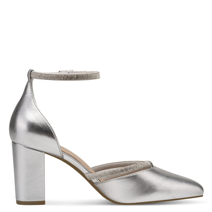Marco Tozzi Pointed Toe Elegant Block Heel with Diamante Detailing
