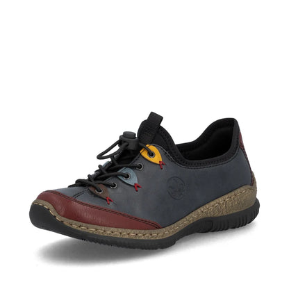 Rieker Slip On Bungee Elastic Walking Shoe Navy Multi N3271-35