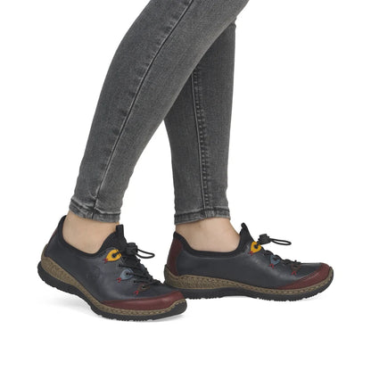 Rieker Slip On Bungee Elastic Walking Shoe Navy Multi N3271-35