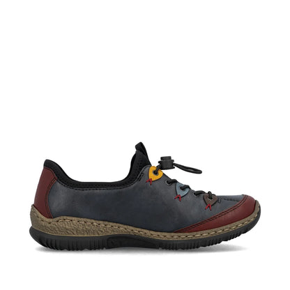Rieker Slip On Bungee Elastic Walking Shoe Navy Multi N3271-35