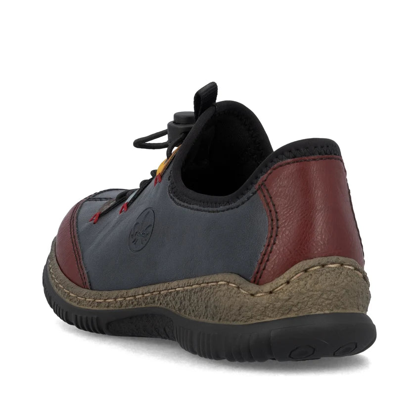 Rieker Slip On Bungee Elastic Walking Shoe Navy Multi N3271-35