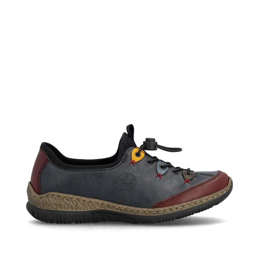 Rieker Slip On Bungee Elastic Walking Shoe Navy Multi N3271-35