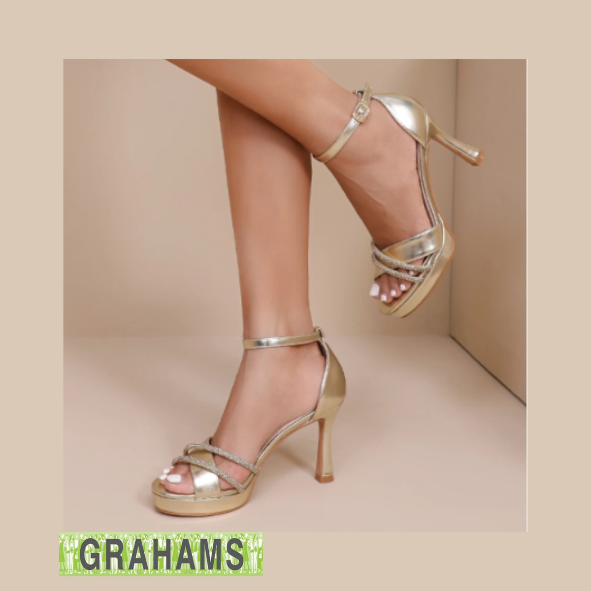 PFS Heeled Sandals Diamante Detailing H81203