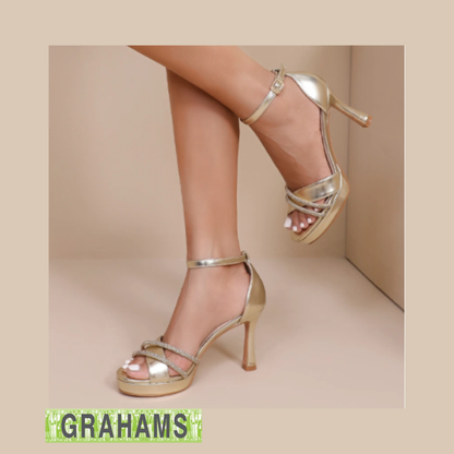 PFS Heeled Sandals Diamante Detailing H81203