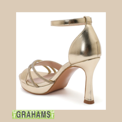 PFS Heeled Sandals Diamante Detailing H81203