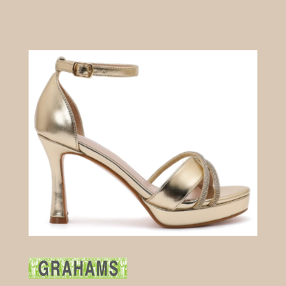 PFS Heeled Sandals Diamante Detailing H81203