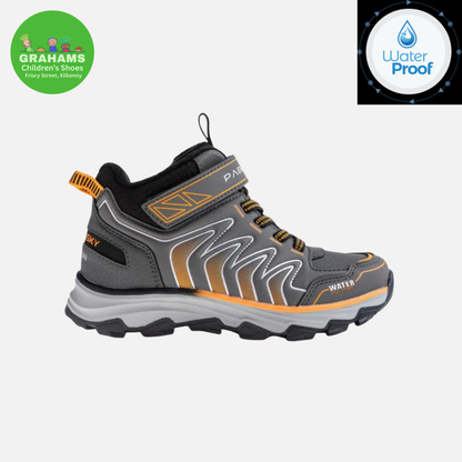 Pablosky Boys Waterproof Trainer Grey Orange 978950