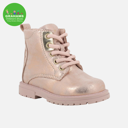 Primigi Girls Lace Up Ankle Boot Rose Gold 2412000 Sizes 24-30