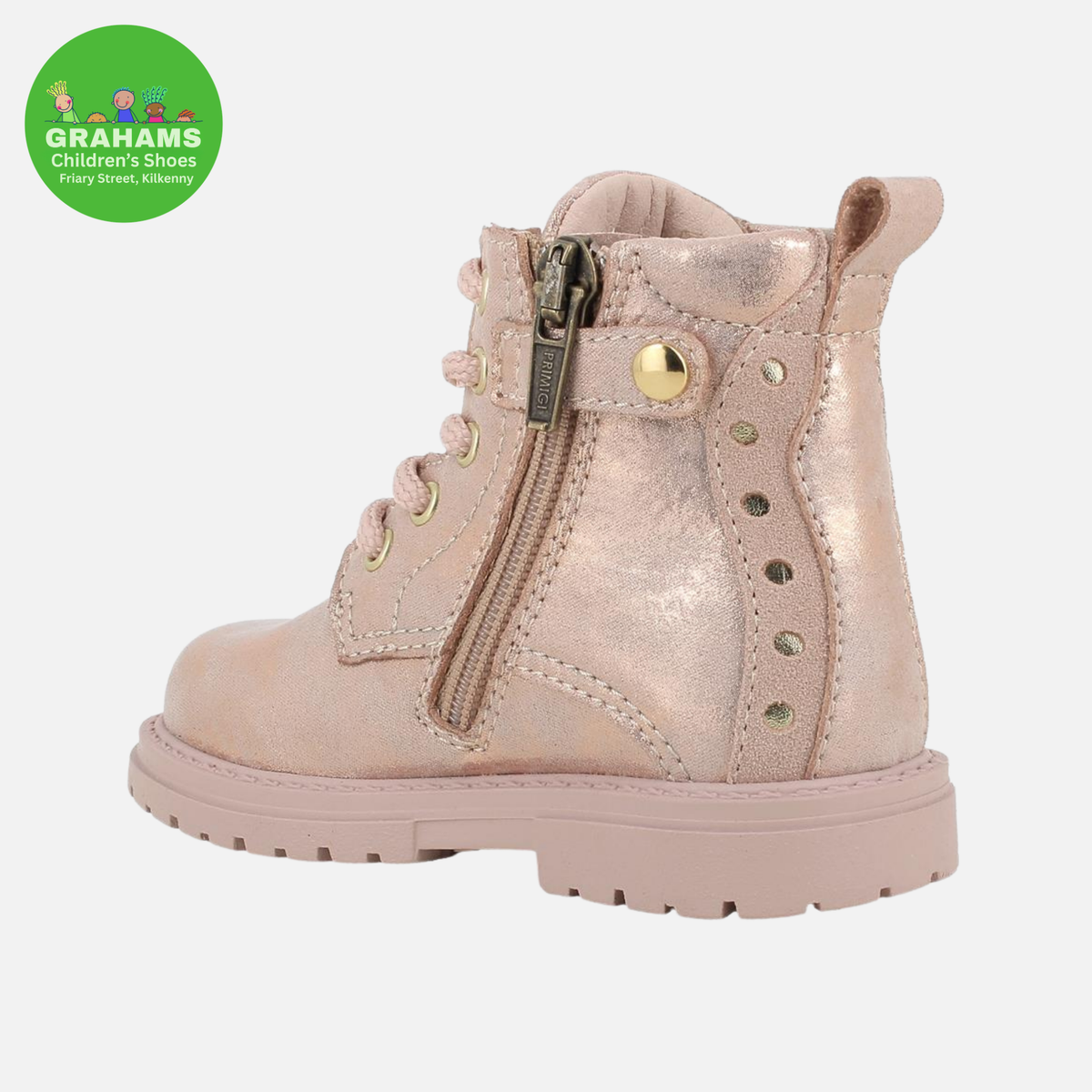 Primigi Girls Lace Up Ankle Boot Rose Gold 2412000 Sizes 24-30