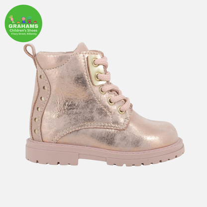 Primigi Girls Lace Up Ankle Boot Rose Gold 2412000 Sizes 24-30